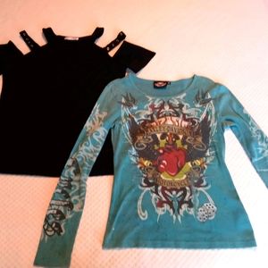 Bundle with HD Med teal tee & plain sexy black tee